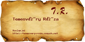 Temesváry Róza névjegykártya
